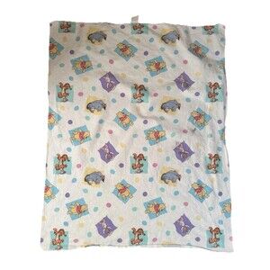 Vintage Disney Winnie the Pooh & Friends Baby Receiving Blanket Tigger Eeyore